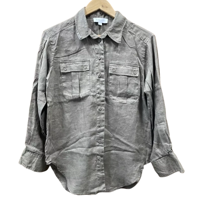 Witchery Green Linen Button Up Shirt Size 10 