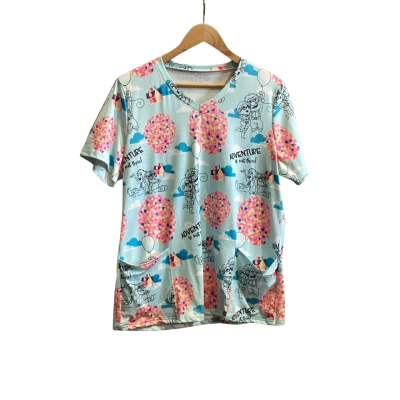  Womens  Size L Blue Scrub Top