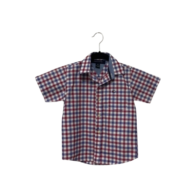 Tommy Hilfiger Kids Short Sleeve Button Down checked Shirt Size 3 