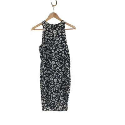 LIFE with BIRD Women's Size 0 Sleeveless Dress  Animal print / Navy Blue / White 