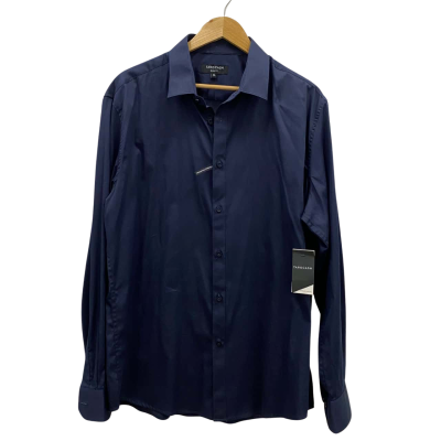 Tarocash Mens Size XL Long Sleeve Slim Fit Shirt Navy Blue RRP$90