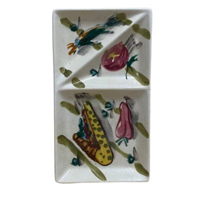 Mid Century Italian Ceramic Divided Serving Dish