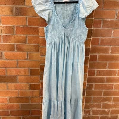 Seed Heritage Womens  Size 16 Maxi Dress Blue 