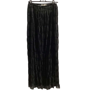 Bronzesnake  Womens  Size 12 Black  Tiered Sheer (see thru) Maxi Skirt 