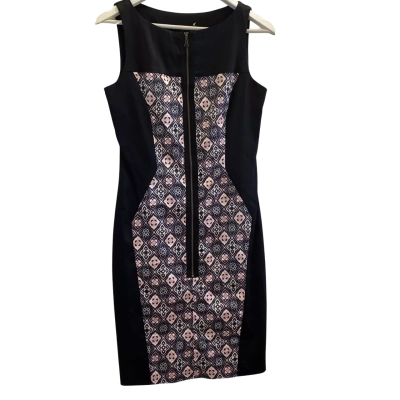 Cue Womens  Size 8 Sleeveless Dress  Black  / Pink  NWT