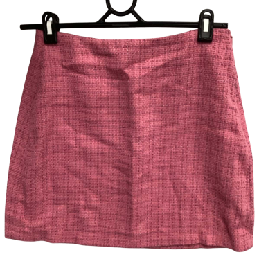 Ghanda Womens  Size 8 A-Line Skirt Pink  weave (f)