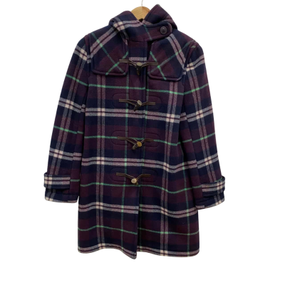 Teenie Weenie Kids Winter Jacket With Hoodie Checked / Purple Size M