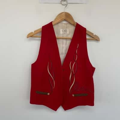 Vintage Covers Red Vest Jacket  Size 10 