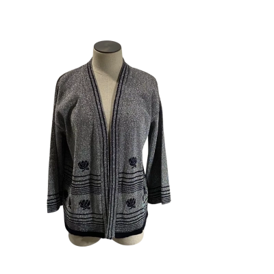 Acrylic Lurex 3/4 Sleeve Jacket Size 18
