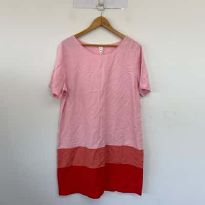 Elm Ombre Pink Rosie Panel Dress  Size 14 