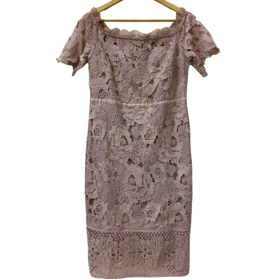 Boohoo Womens Size 14 Formal Dress / Short Sleeve Dress  Nude / Pink  
