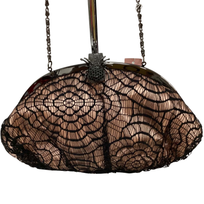 NEW Olga Berg Spider Clutch Black  / Pink  