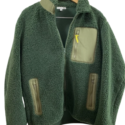 JW Anderson x Uniqlo Mens  Size L Fleece Bomber Jacket Green 