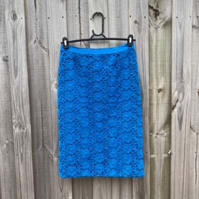 Womens Scanlan Theodore Size 10 Midi Skirt Blue 