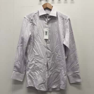 Calvin Klein Mens  Size 37 Long Sleeve Shirt Pink  / White BNWT$99