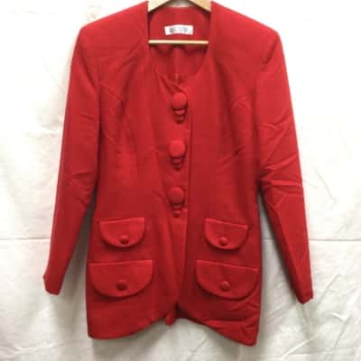 Cue Womens Size 12 Red Jacket