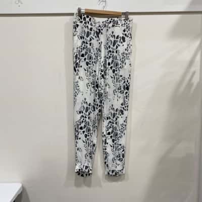 Sass & Bide Womens  Size 8 High Waisted Pants Grey / Pattern / White 