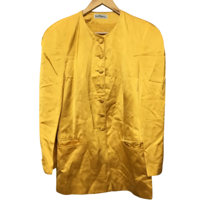 Vintage Trent Nathan Women’s  Size 10 Metallic Mustard Yellow Blazer