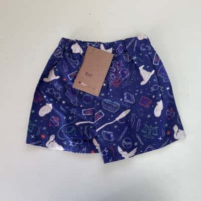 Something Sweet Blue Pattern Handmade Shorts  Size 1 / 2 