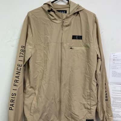 Carré Mens  Size XL Front Zipper / Hood Jacket Beige 