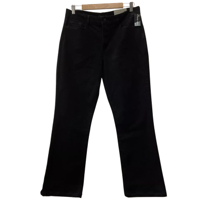 NYDJ Women's Barbara Bootcut Black Jeans in Size 14