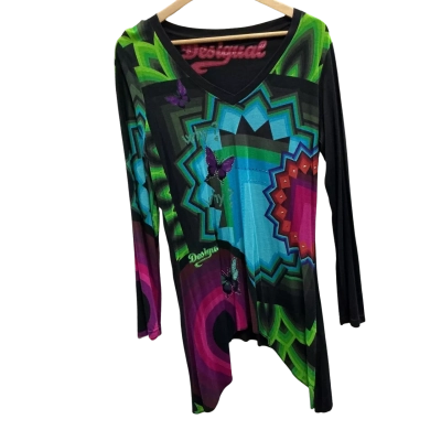 Desigual Womens  Size XL Long Sleeve Top Multicoloured