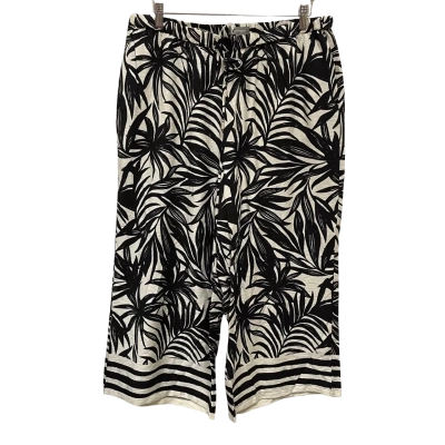 Suzannegrae Black & White Wide Leg Ankle Length Pants Size L