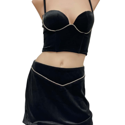 Princess Polly Womens  Size 8 Black  Skirt And Top