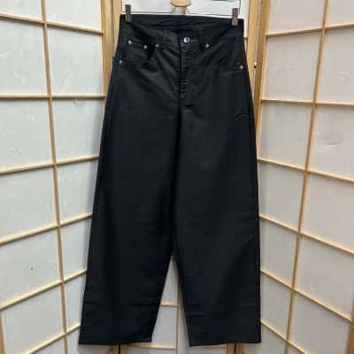  VILAR Women's / Men’s  Size 12 / S High Waisted Pants / Wide Leg Pants Black   RRP: $300.00 