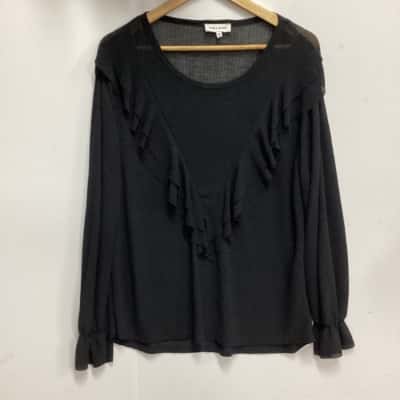 Table Eight Womens 3/4 Sleeve Top Black  (e)