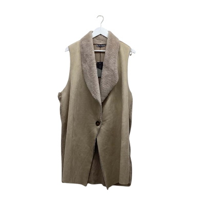 Katies Womens Size 2XL Beige Sherpa Vest BNWT