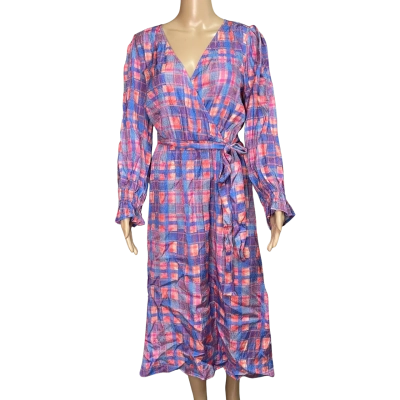 Blue Illusion Womens  Size S Checked 