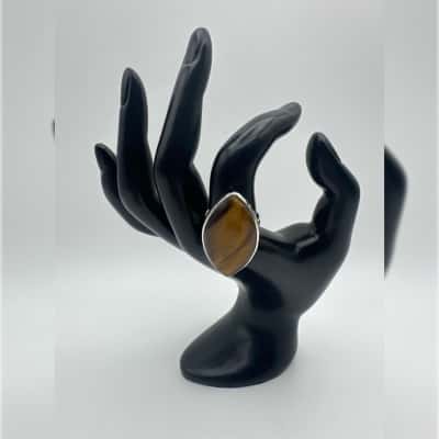  Beautiful Tigers Eye Ring Stamped 925 