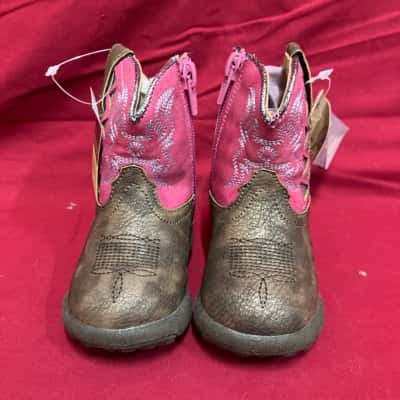  Roper Askook - Brown Cowboy Boots Kids  Size 3 - 6 Mnths