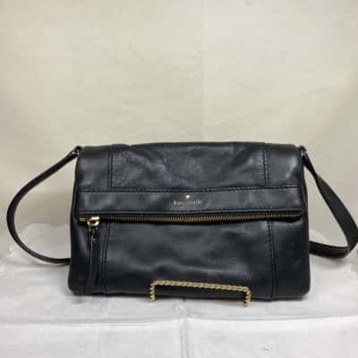Kate Spade Black foldover handbag clutch Womens Clutch Black  