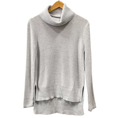 Decjuba Grey Caterina Step Hem Roll Neck Jumper Size S