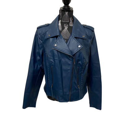 City Chic Womens  Size XS Biker Jacket Teal 