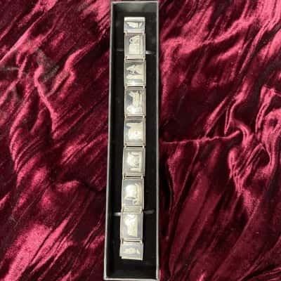 Antique Iraqi Omara Sliding Pin Silver Bracelet 