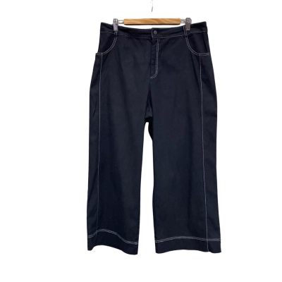 Veronika Maine Womens  Size 16 Wide Leg Pants Black  with Contrast Stitching
