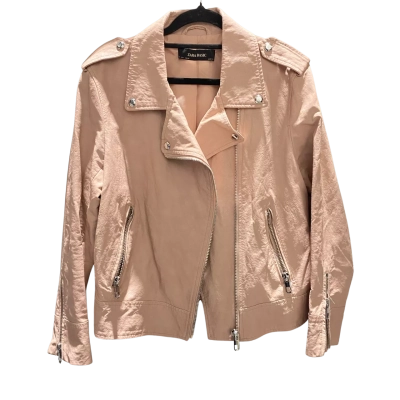 Zara Basic Women’s Leather Jacket Size L Pink  