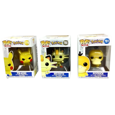 Pokémon Funko Pop! vinyl figures Games  Pikachu (#779), Meowth (#780), Psyduck (#781) Set 