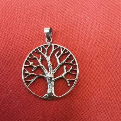 Silver 925 Tree of Life pendant featuring intricate branch and bark detail