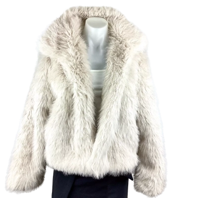 Valleygirl Fluffy Fur Coat Beige -Size 12