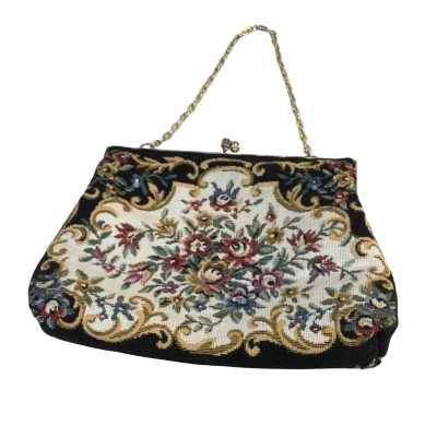 Vintage Floral Bag Approx 19 x 14cm