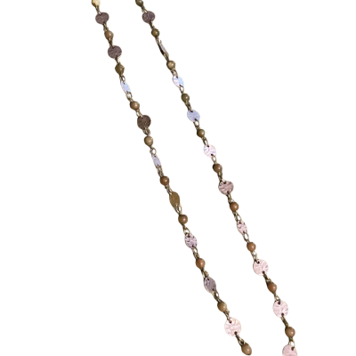Green gem stone bead necklace Gold / Green / Silver 