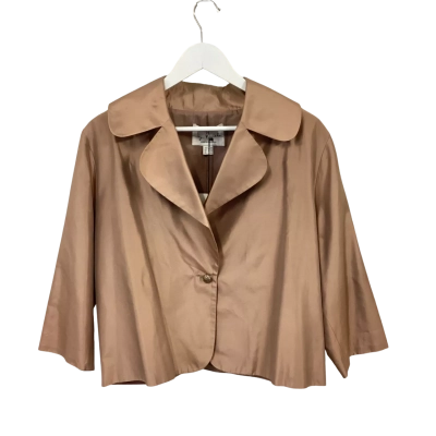 Jayson Brunson Silk Copper Cropped Jacket Made in Australia Size 16