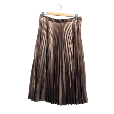 Forever New Womens  Midi Pleated Skirt Bronze Size 12