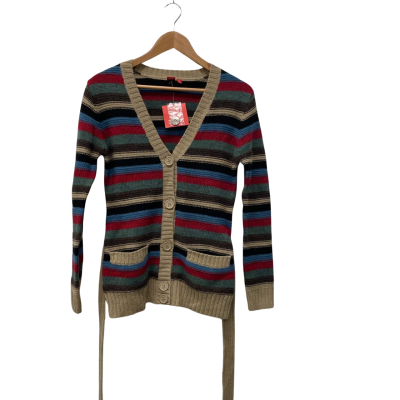 Espirit Womens Button-down Cardigan Beige / Multicoloured / Striped 