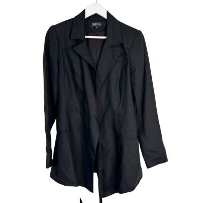 DIIDA black linen Blazer Womens  Size 10 Black  