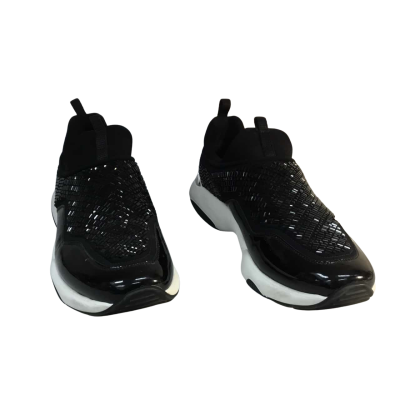  Salvatore Ferragamo Black Sparkle Shoes Size 9.5cm Made in Italy